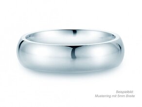 Anello per uomo Classic 6mm in 14K oro bianco lucido