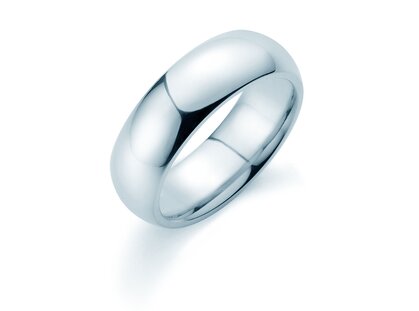 Anello per uomo Classic 6,5mm in 9K oro bianco lucido
