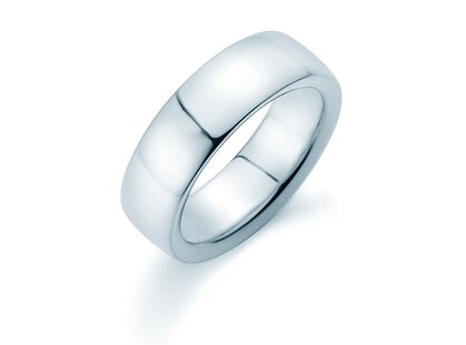Anello per uomo Infinity 7mm in platino 950/- lucido