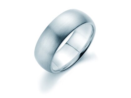 Anello per uomo Classic 7,5mm in 9K oro bianco opaco
