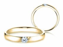 Anello di Fidanzamento Italic in 9K oro giallo con diamante 0,03ct G/SI