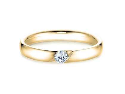 Anello di Fidanzamento Italic in 14K oro giallo con diamante 0,03ct H/SI
