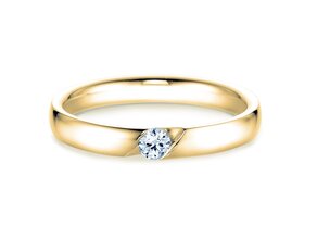 Anello di Fidanzamento Italic in 14K oro giallo con diamante 0,03ct H/SI