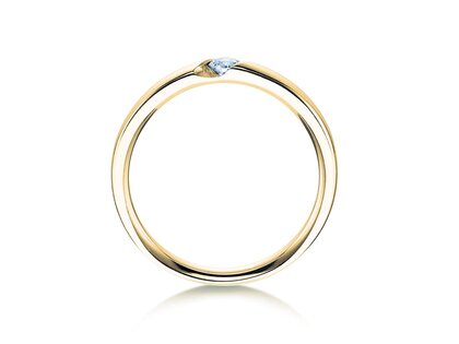 Anello di Fidanzamento Italic in 14K oro giallo con diamante 0,03ct H/SI