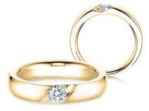 Anello di Fidanzamento Italic in 14K oro giallo con diamante 0,25ct G/SI
