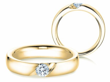Anello di Fidanzamento Italic in 9K oro giallo con diamante 0,50ct H/SI