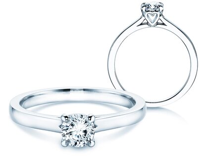Anello di Fidanzamento Romance in 14K oro bianco con diamante 0,50ct H/SI