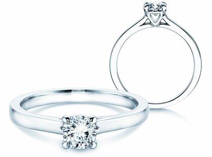 Anello di Fidanzamento Romance in 9K oro bianco con diamante 0,50ct H/SI