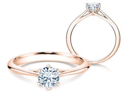 Anello di Fidanzamento Heaven 6 in 14K oro rosa con diamante da laboratorio 0,50ct E/VS