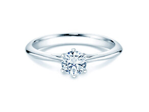 Anello di Fidanzamento Heaven 6 in 9K oro bianco con diamante da laboratorio 0,50ct E/VS