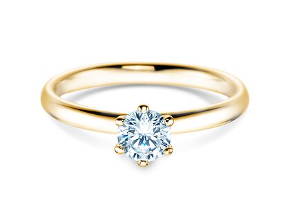 Anello di Fidanzamento Classic 6 in 18K oro giallo con diamante 0,50ct H/SI