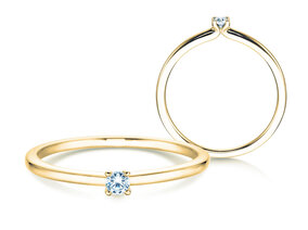 Anello di Fidanzamento Classic 4 in 18K oro giallo con diamante 0,05ct G/SI
