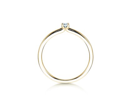 Anello di Fidanzamento Classic 4 in 14K oro giallo con diamante 0,05ct H/SI