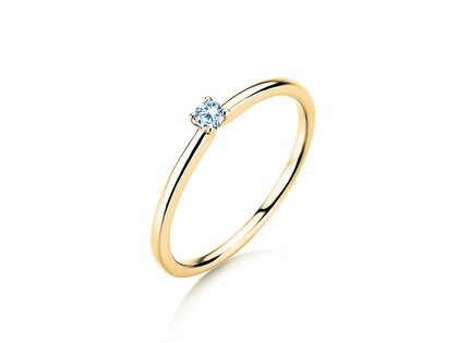 Anello di Fidanzamento Classic 4 in 14K oro giallo con diamante 0,05ct H/SI