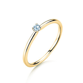 Anello di Fidanzamento Classic 4 in 14K oro giallo con diamante 0,05ct H/SI