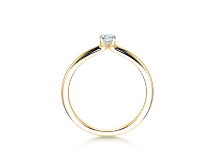 Anello di Fidanzamento Classic 4 in 14K oro giallo con diamante 0,15ct H/SI