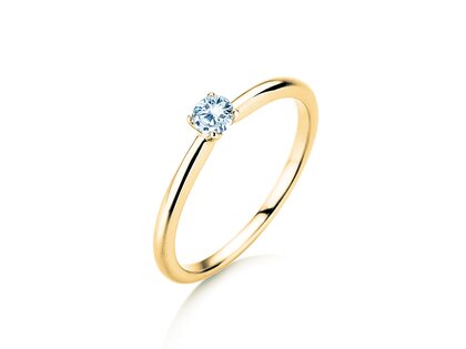 Anello di Fidanzamento Classic 4 in 14K oro giallo con diamante 0,15ct H/SI