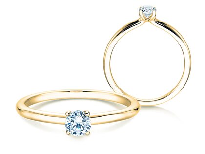 Anello di Fidanzamento Classic 4 in 14K oro giallo con diamante 0,25ct G/IF