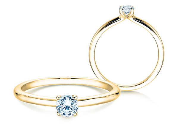 Anello di Fidanzamento Classic 4 in 14K oro giallo con diamante 0,25ct G/IF