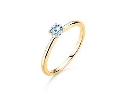Anello di Fidanzamento Classic 4 in 14K oro giallo con diamante 0,25ct G/IF
