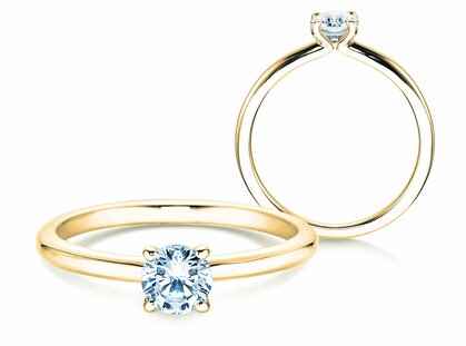 Anello di Fidanzamento Classic 4 in 18K oro giallo con diamante 0,40ct G/SI