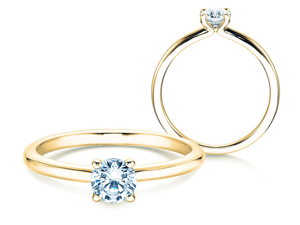 Anello di Fidanzamento Classic 4 in 14K oro giallo con diamante 0,40ct G/SI