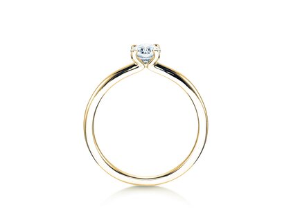 Anello di Fidanzamento Classic 4 in 14K oro giallo con diamante 0,40ct G/SI