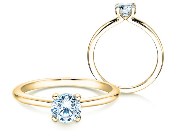 Anello di Fidanzamento Classic 4 in 18K oro giallo con diamante 0,60ct H/SI