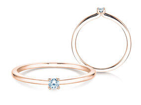 Anello di Fidanzamento Classic 4 in 18K oro rosa con diamante 0,05ct G/SI
