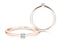 Anello di Fidanzamento Classic 4 in 18K oro rosa con diamante 0,05ct G/SI
