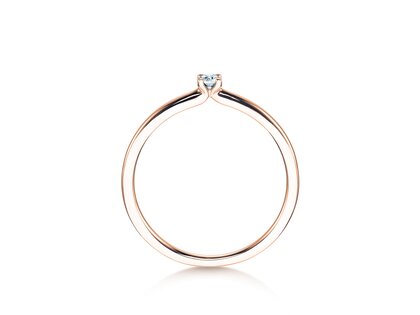 Anello di Fidanzamento Classic 4 in 14K oro rosa con diamante 0,05ct G/VS