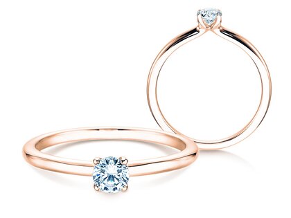 Anello di Fidanzamento Classic 4 in 9K oro rosa con diamante 0,25ct H/SI