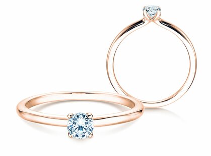 Anello di Fidanzamento Classic 4 in 9K oro rosa con diamante 0,25ct H/SI