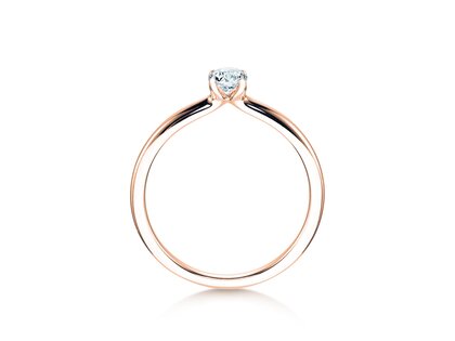 Anello di Fidanzamento Classic 4 in 9K oro rosa con diamante 0,25ct H/SI