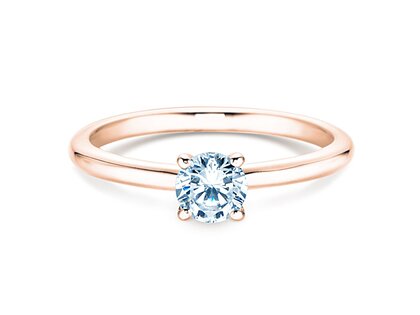 Anello di Fidanzamento Classic 4 in 18K oro rosa con diamante 0,40ct H/SI