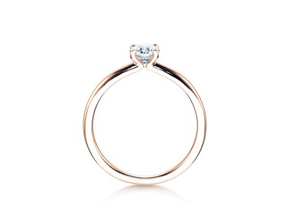 Anello di Fidanzamento Classic 4 in 18K oro rosa con diamante 0,40ct H/SI