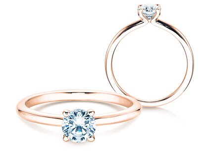 Anello di Fidanzamento Classic 4 in 18K oro rosa con diamante 0,50ct H/SI