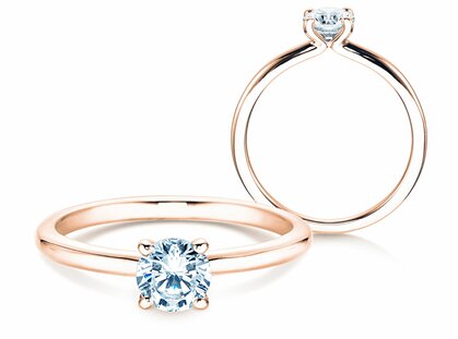 Anello di Fidanzamento Classic 4 in 9K oro rosa con diamante 0,50ct H/SI