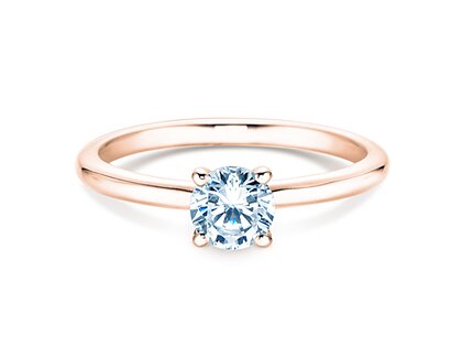 Anello di Fidanzamento Classic 4 in 18K oro rosa con diamante 0,50ct H/SI