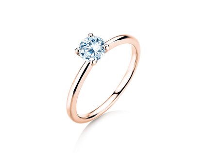 Anello di Fidanzamento Classic 4 in 18K oro rosa con diamante 0,50ct H/SI
