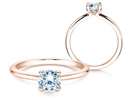 Anello di Fidanzamento Classic 4 in 18K oro rosa con diamante 0,60ct H/SI