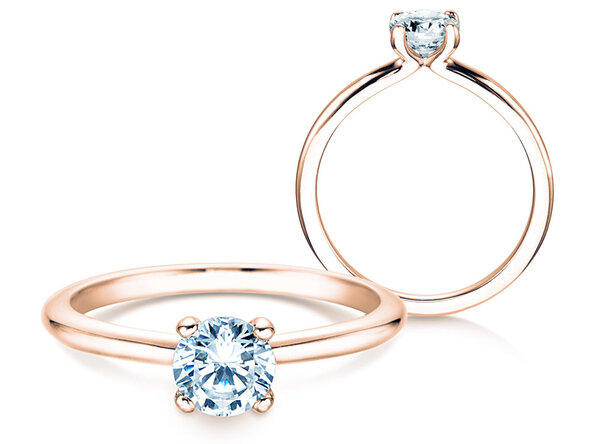 Anello di Fidanzamento Classic 4 in 18K oro rosa con diamante 0,60ct H/SI