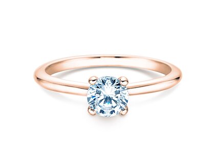 Anello di Fidanzamento Classic 4 in 18K oro rosa con diamante 0,60ct H/SI