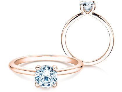 Anello di Fidanzamento Classic 4 in 18K oro rosa con diamante 0,75ct G/IF