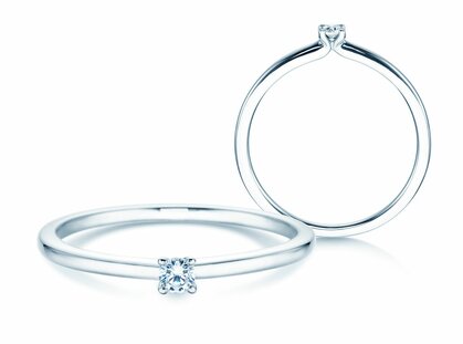 Anello di Fidanzamento Classic 4 in argento 925/- con diamante 0,05ct H/SI
