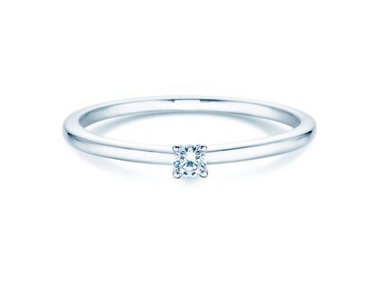 Anello di Fidanzamento Classic 4 in 14K oro bianco con diamante 0,05ct H/SI