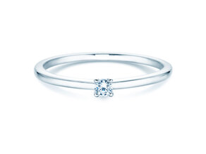 Anello di Fidanzamento Classic 4 in 14K oro bianco con diamante 0,05ct H/SI