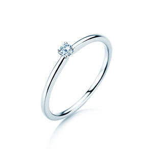 Anello di Fidanzamento Classic 4 in 14K oro bianco con diamante 0,05ct H/SI