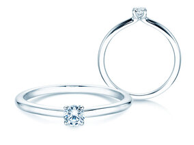 Anello di Fidanzamento Classic 4 in argento 925/- con diamante 0,15ct G/SI
