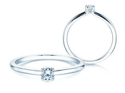 Anello di Fidanzamento Classic 4 in argento 925/- con diamante 0,15ct H/SI